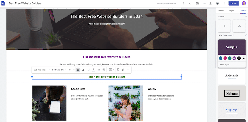 Easy Website Builders