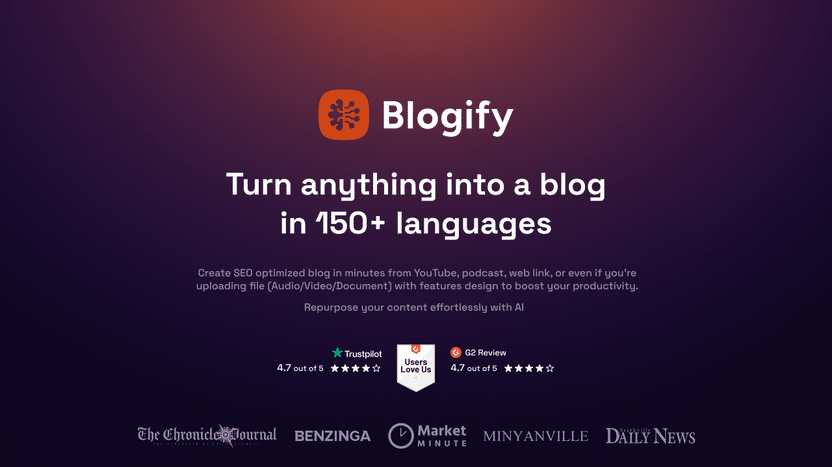 Blogify Features