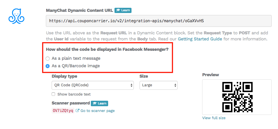 Coupon for Manychat