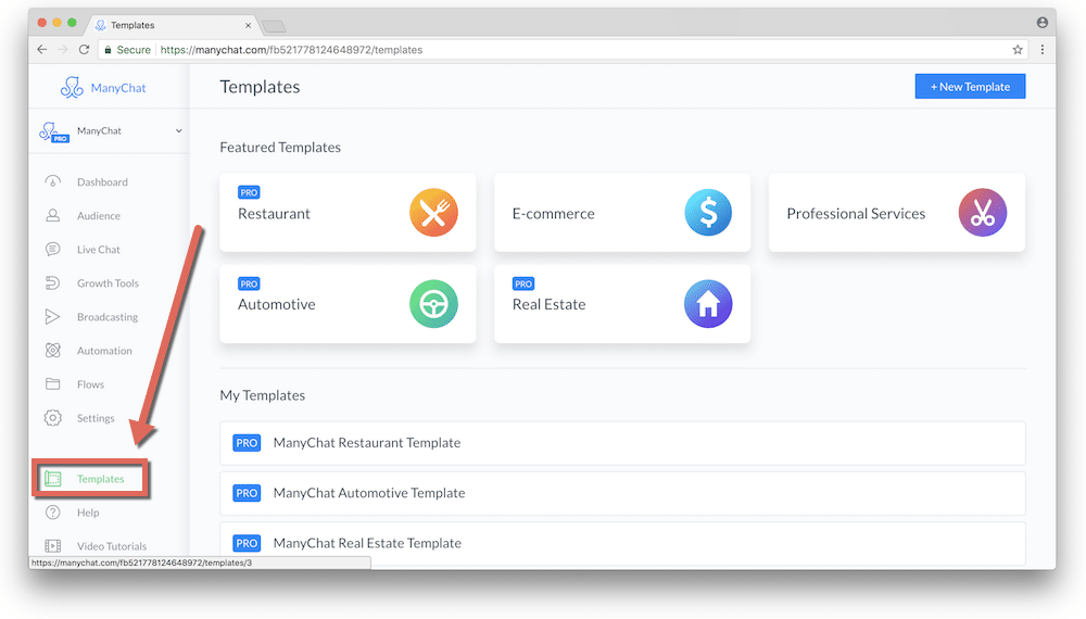 Manychat Templates